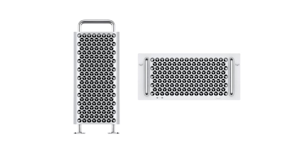 Ordinateur tour moderne avec design en grille métallique.